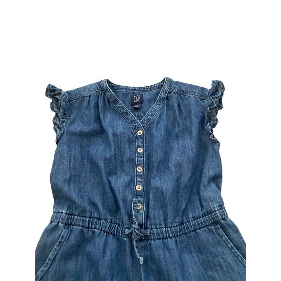 Gap Blue Button Front Classic Denim Western Jumpsuit Size 6 - Picture 4 of 4